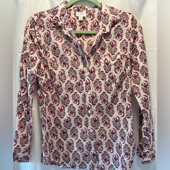 J Crew pink Block Print button down Small - Picture 4 of 5
